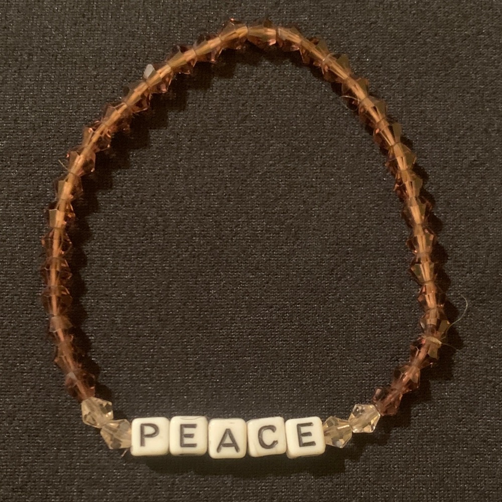 Peace Crystal Beaded Statement Friendship Bracelet 6”